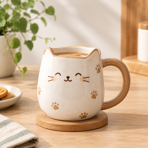 mugfolkery® Cute Cat Ceramic Coffee Mug