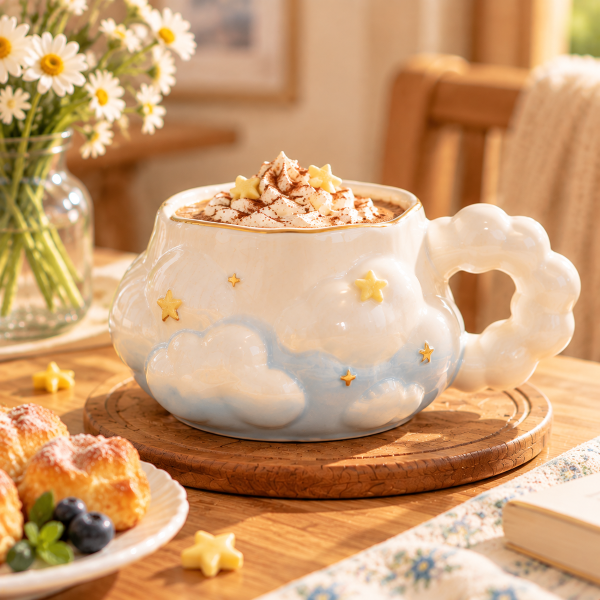 mugfolkery® Cloud & Star Ceramic Coffee Mug