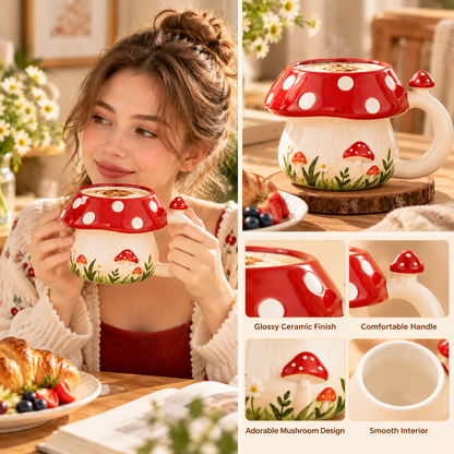 mugfolkery® Mushroom Ceramic Coffee Mug