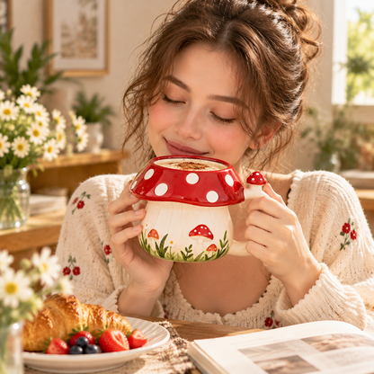 mugfolkery® Mushroom Ceramic Coffee Mug