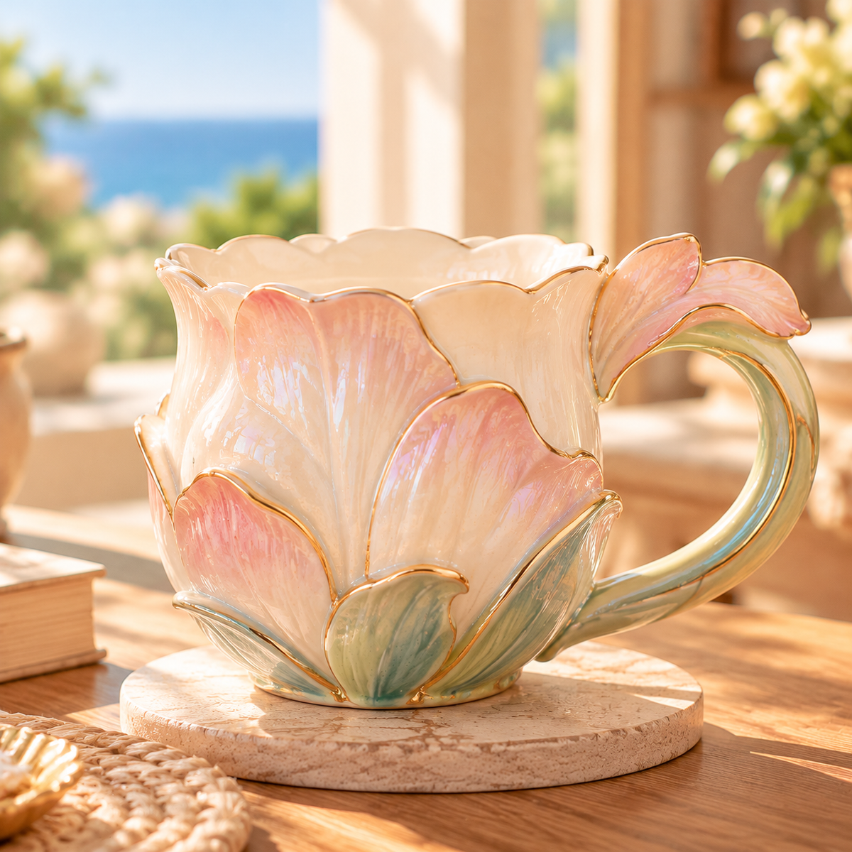 mugfolkery® Blooming Petal Ceramic Coffee Mug