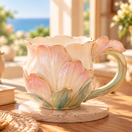 mugfolkery® Blooming Petal Ceramic Coffee Mug