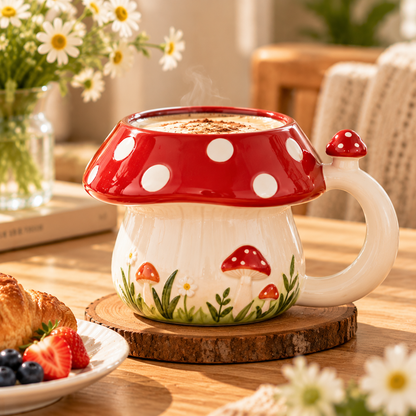 mugfolkery® Mushroom Ceramic Coffee Mug