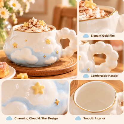 mugfolkery® Cloud & Star Ceramic Coffee Mug